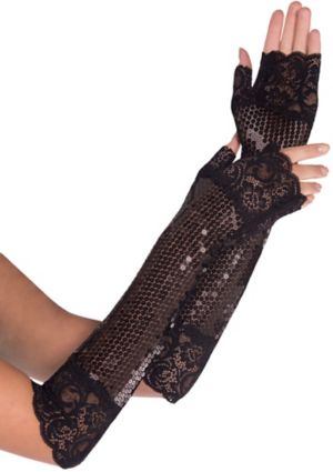 gloves fingerless lace adult costume gauntlets partycity accessories