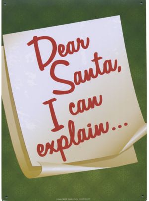Dear Santa I Can Explain Christmas Sign 8 1/4in x 11 1/2in - Party City