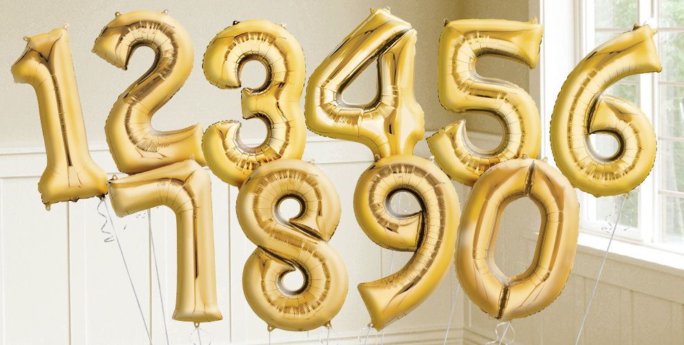 Gold Number Balloons Party City