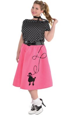 Adult 50s Flair Poodle Skirt Costume Plus Size - Party City