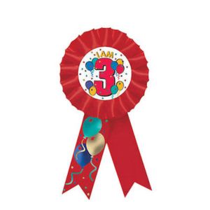 I Am 3 Birthday Award Ribbon - Party City