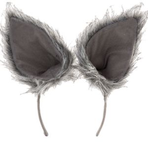 Oversized Gray Wolf Ears Deluxe - Party City