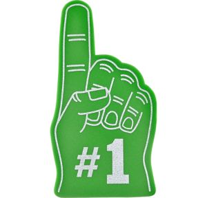 Green #1 Foam Finger 9in x 16 3/4in - Party City