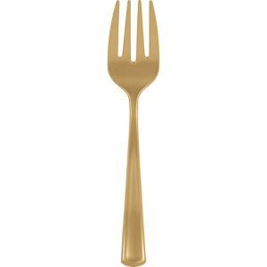 Gold Plastic Serving Fork 9 3/4in - Party City