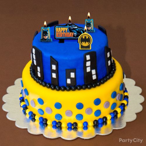 Batman Cake edible skyline shilouette cake wrap gotham city Cake batman signal